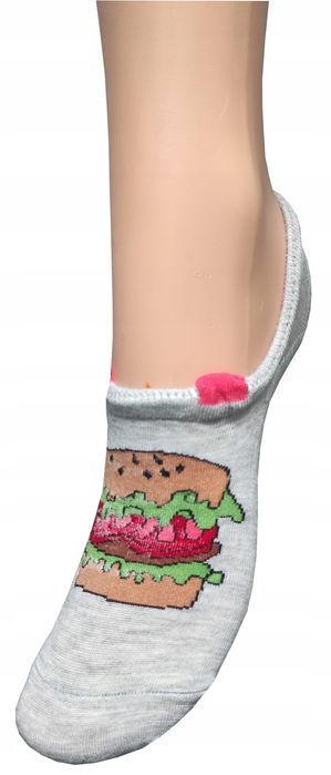 Stopki Skarpetki Bawełniane Damskie Fast Food 39-41 5-Par Silikon