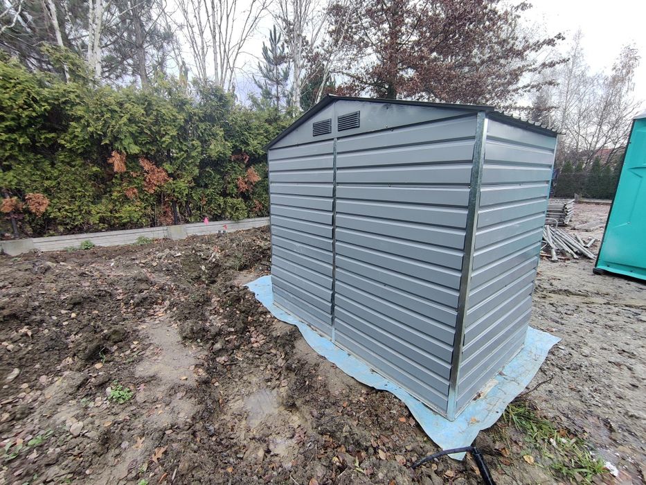 Domek narzędziowy ogrodowy blaszak blaszany na budowę i ogród 213x131