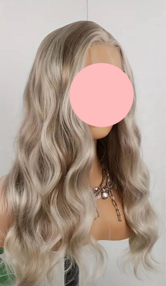 Peruka białkowa lace front blond beż