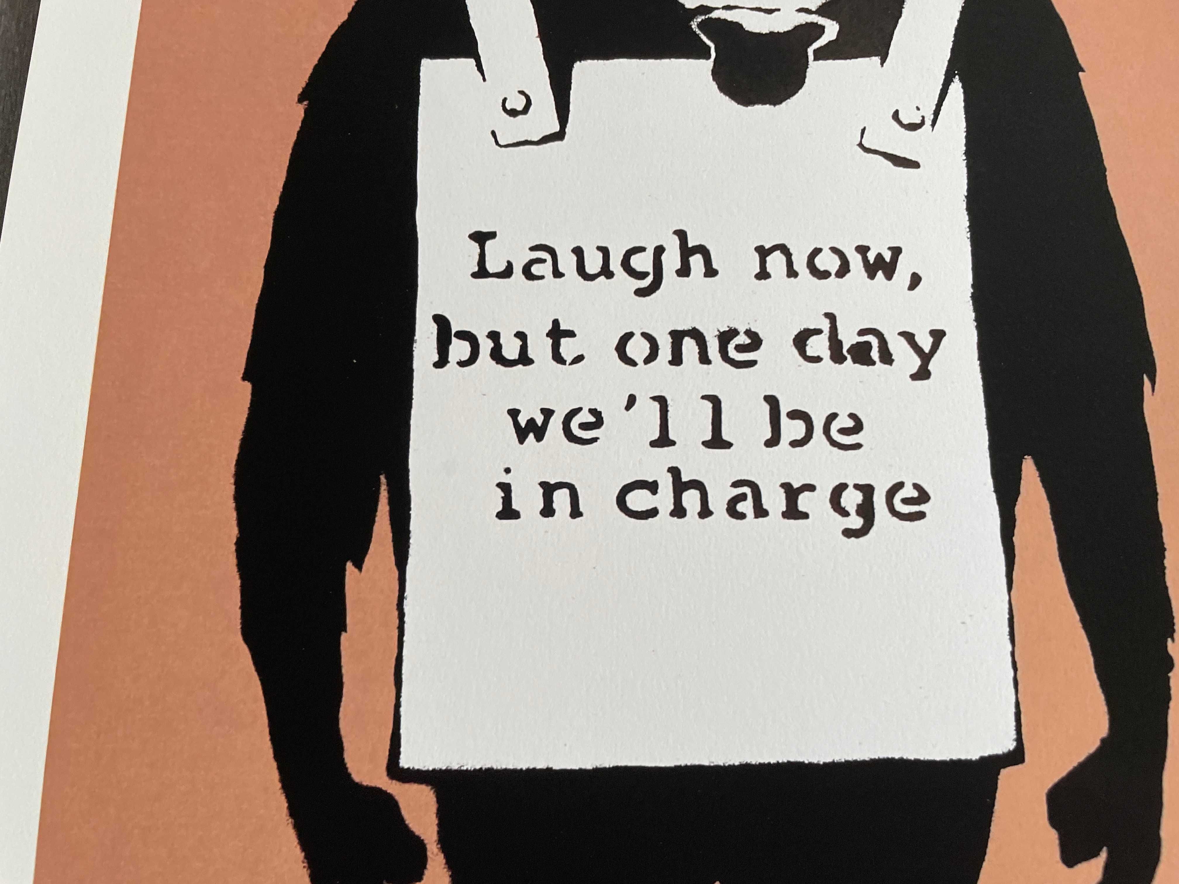 Banksy grafika " Laugh Now" certyfikat reprodukcja