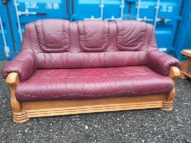 Komplet skórzany plus ława