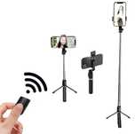Kijek do Selfie Stick z Lampą LED Statyw Tripod + Pilot Bluetooth