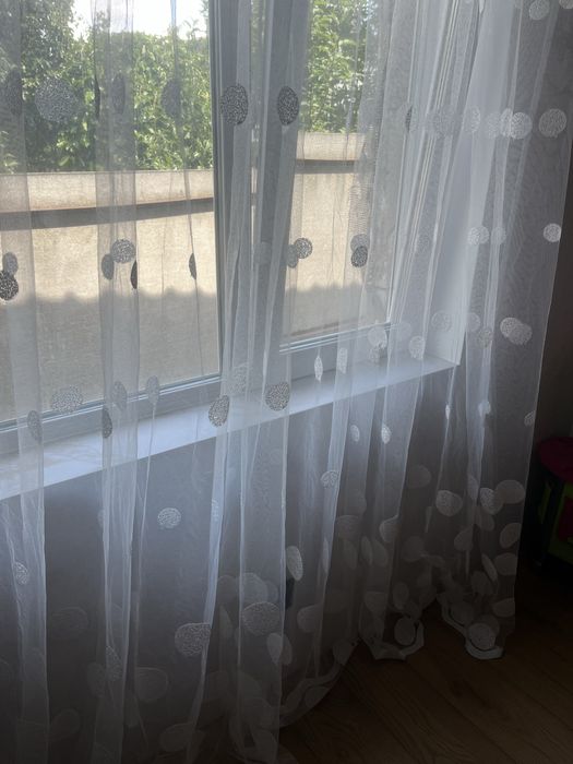 Тюль на тесмі 3,8*2,55  Тюль шифон на петлях біла 5*2,4.