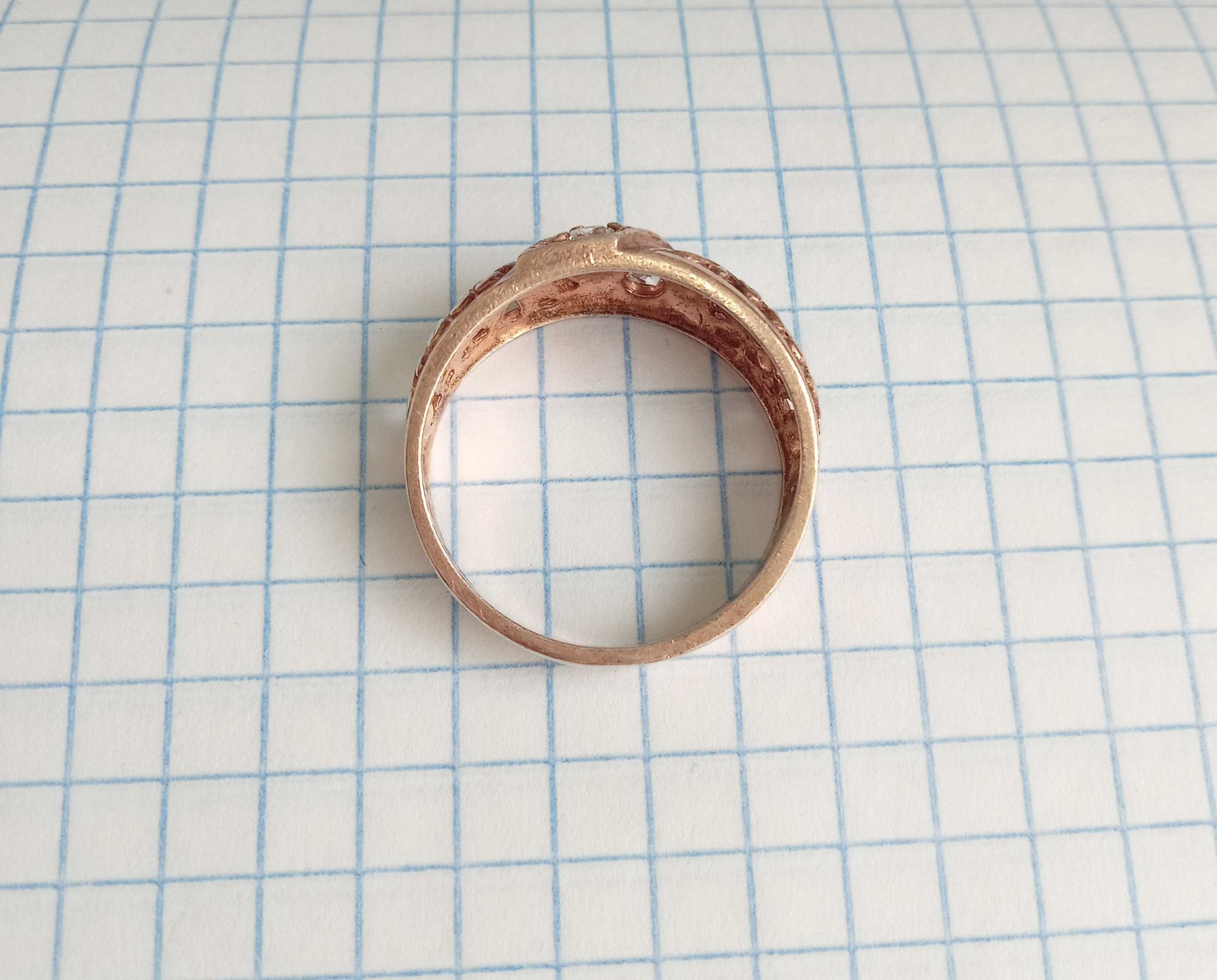 Кольцо Срібло 925 проби, Перстень з камінням, Позолота. Вінтаж