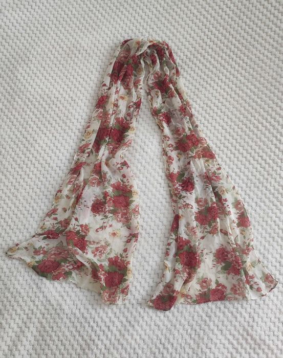 Kwiatowa chustka apaszka szalik szal jesień wiosna róże kwiaty retro