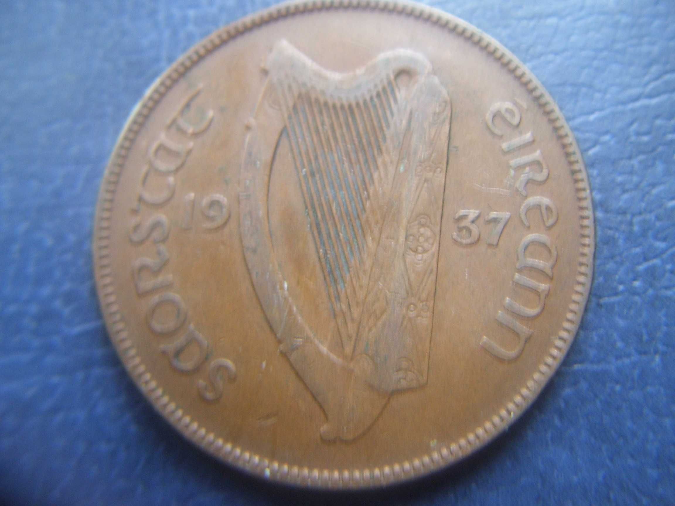 Stare monety 1 pens 1937 Irlandia