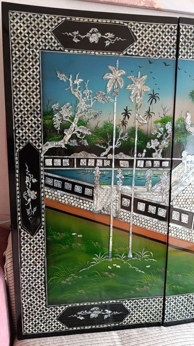 Продається антикварна картина панно у японському стилі