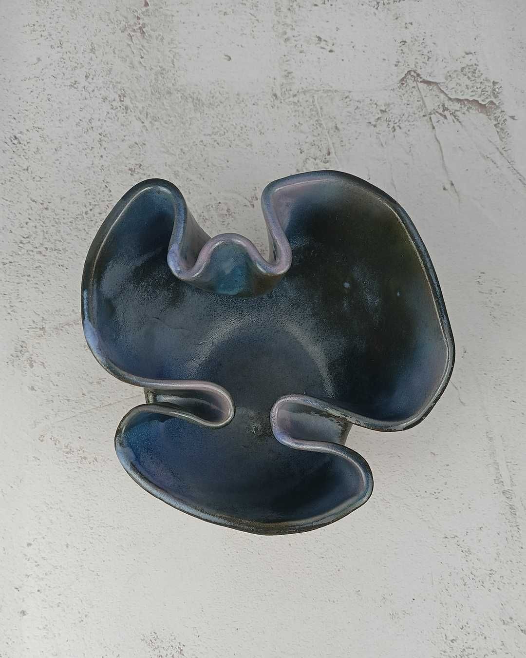 Misa ceramiczna Rękodzieło Niebieska Szara Skandynawski styl