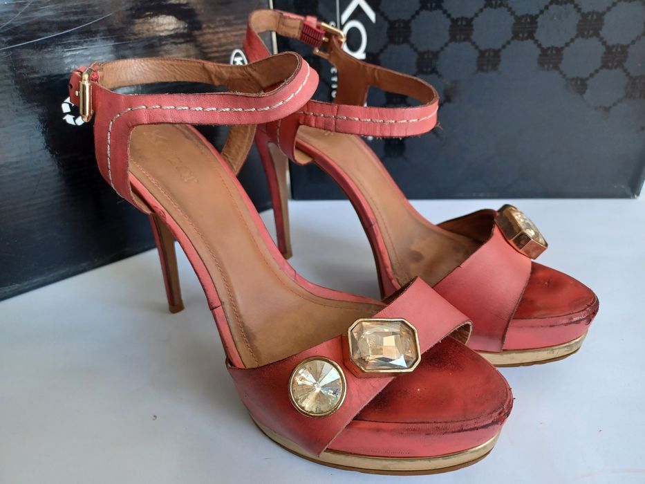 Buty sandały Kazar 37, skóra naturalna, pomarańczowo-złote