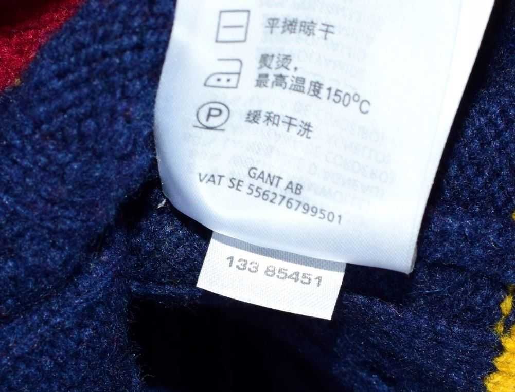 GANT WOOL Crew Neck warkocz SWETER XL/XXL 80% wełna