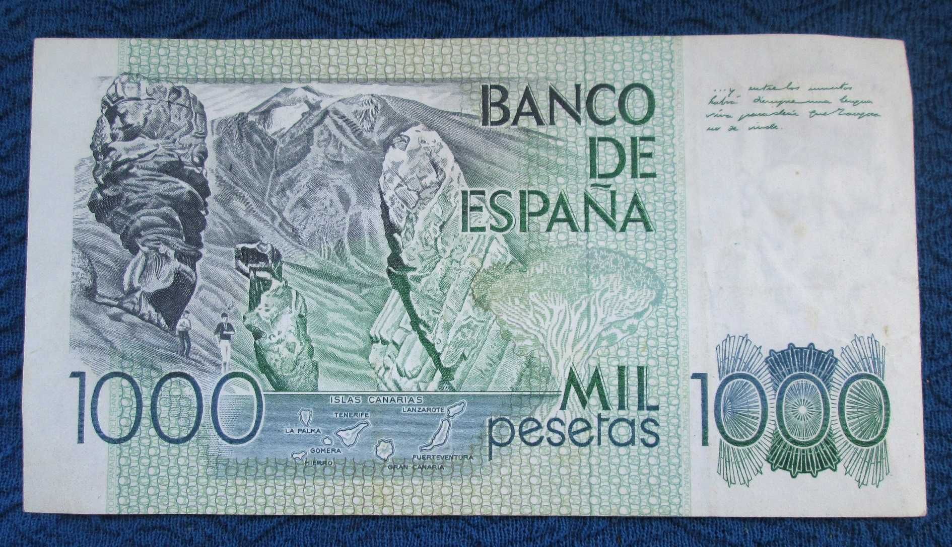 Nota de 1000 pesetas 1979 serie 2K