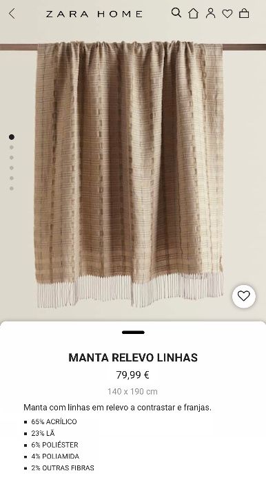 Mantas Zara Home NOVO