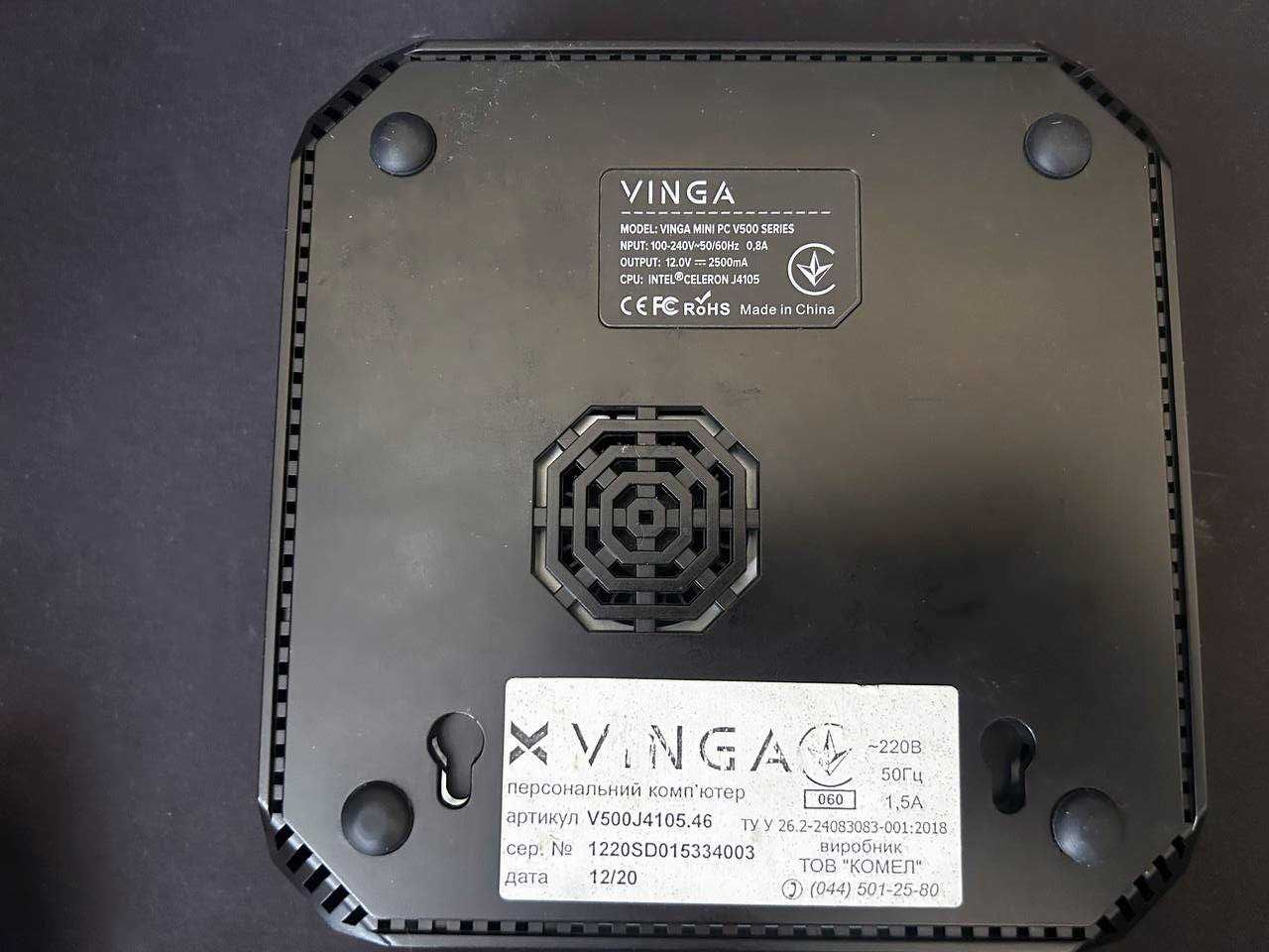 Міні комп'ютер Vinga V500 (4 ядра, 8 RAM, 128 SSD, 256 HDD)