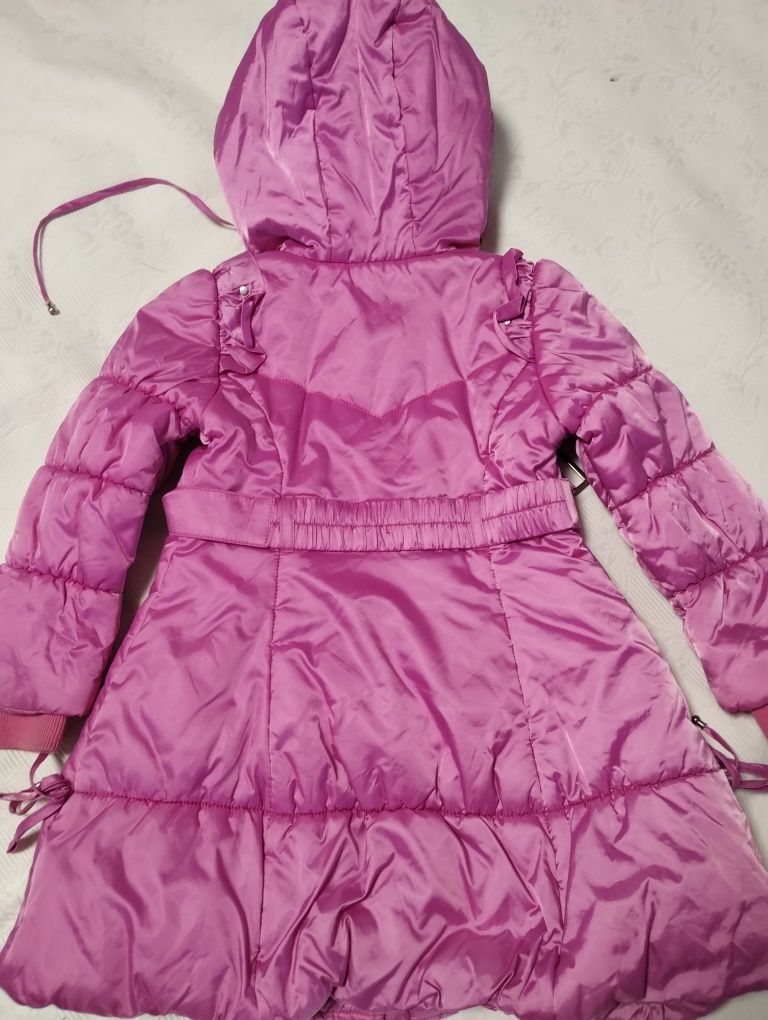 Рожеве пальто на дівчинку 98-104