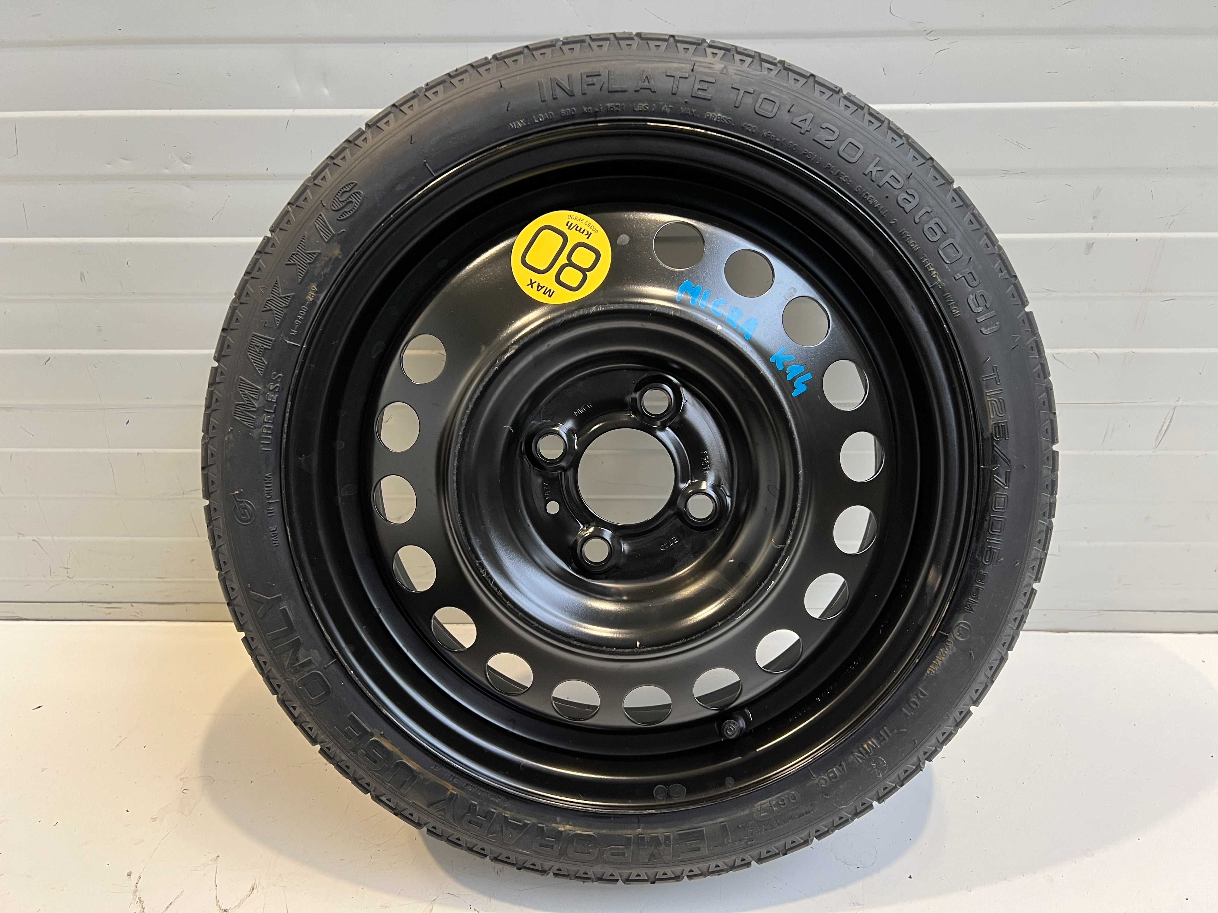 Koło zapasowe dojazdowe dojazdówka Nissan Micra K14 4J ET40 15" 4x100