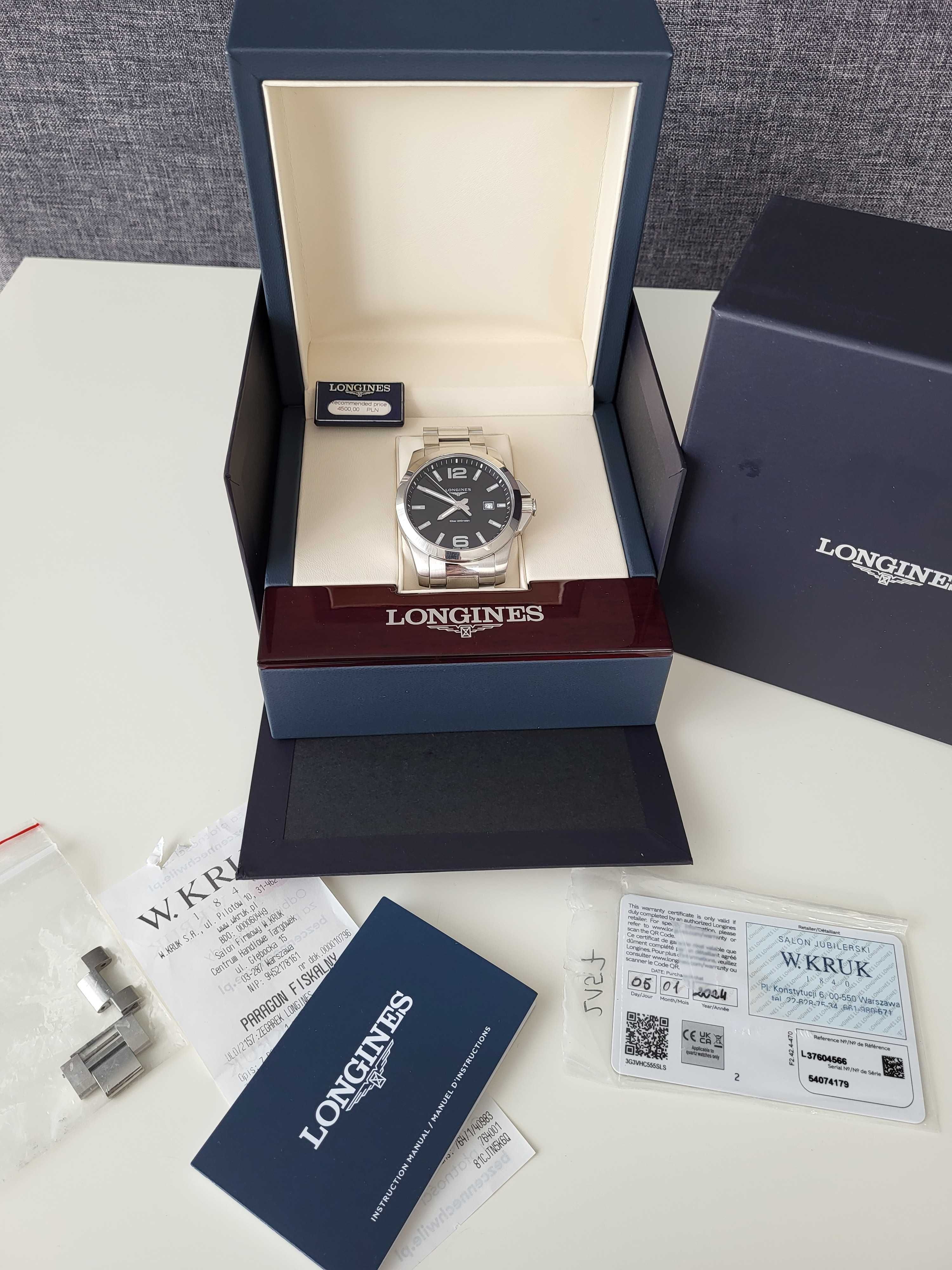 Longines Conquest 43mm Kruk 2024 rok L3.760.4.56.6