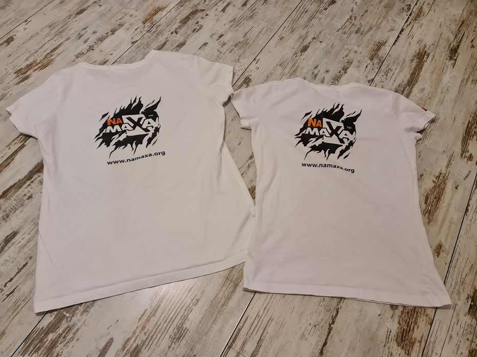 Dwie białe koszulki Krav Maga damskie rozm. S i L