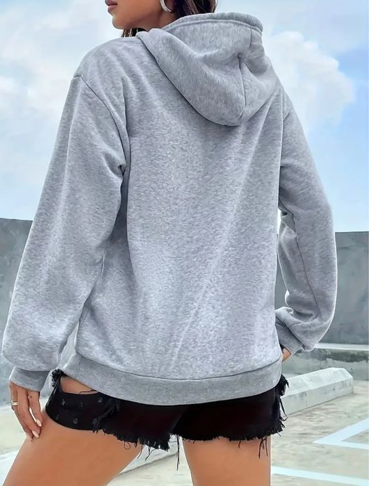 Серый женский худи