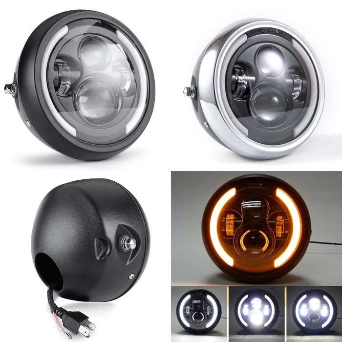 Лед фара на мото светодиодная универсальная в корпусе мото фари