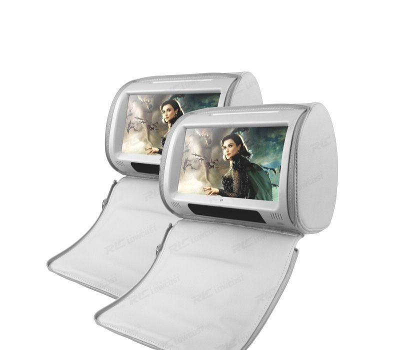 ENCOSTO DE CABEÇA MULTIMEDIA 9 PULGADAS HD TÁCTIL USB SD COR EM CINZA