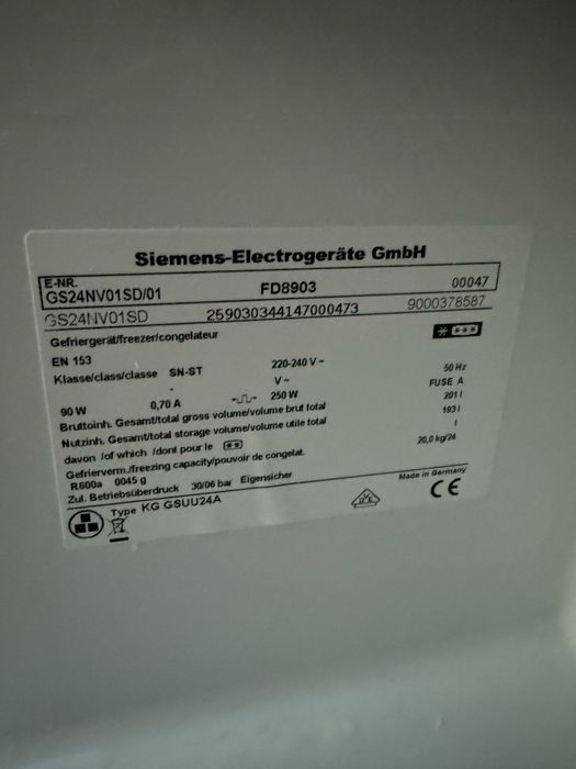 Zamrażarka Siemens GS24NV01SD/01
