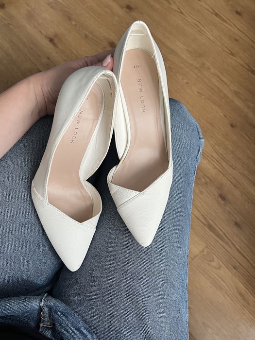 New Look białe szpilki ślubne 37