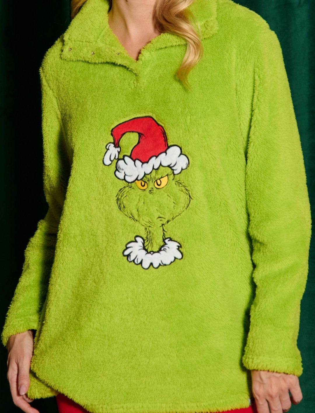 SINSAY piżama pluszowa bluza oversize Disney Grinch + legginsy