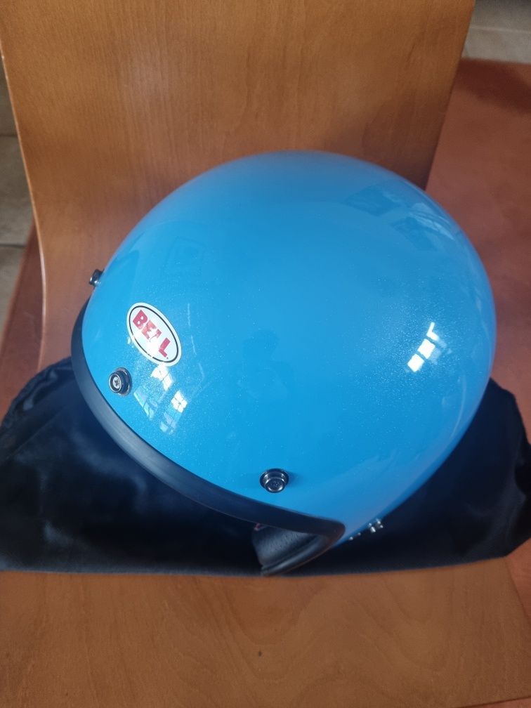 Capacete Bell 500 Azul "retro" L, Large