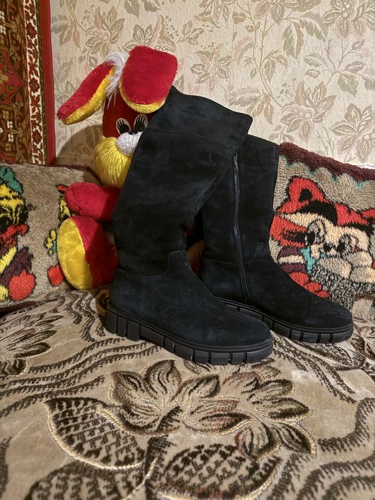 Замшеві чоботи єврозима на цегейці