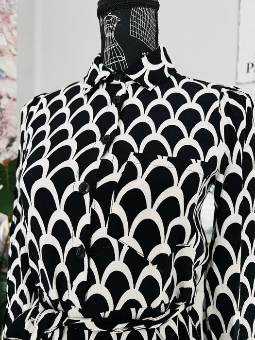 Biało-czarna Zara sukienka S