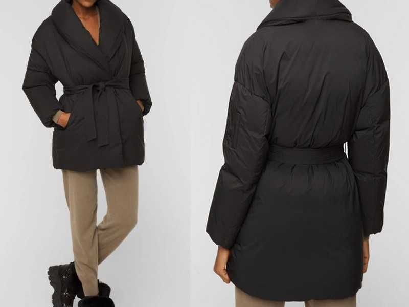 Muza Fashion świetna pikowana kurtka płaszczyk z wiązaniem S-M