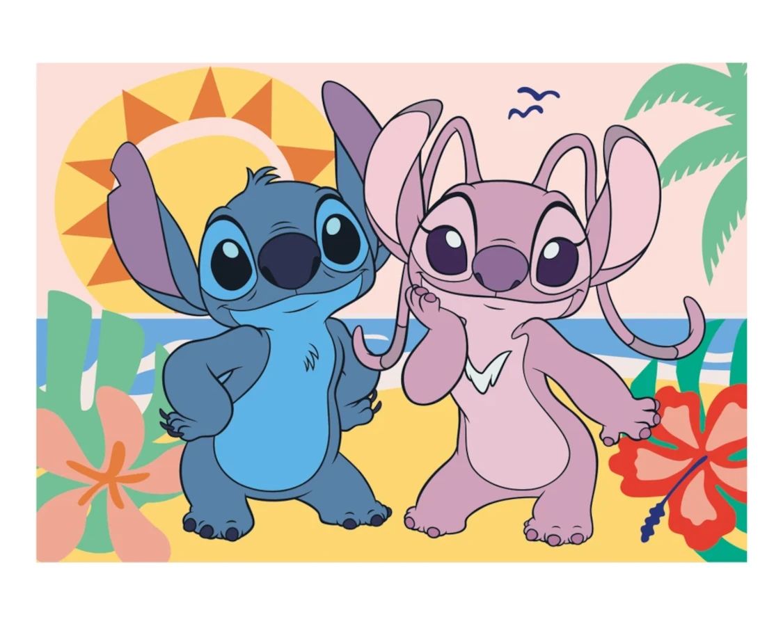 Duże puzzle dla dzieci Stitch na plaży 100 elementów