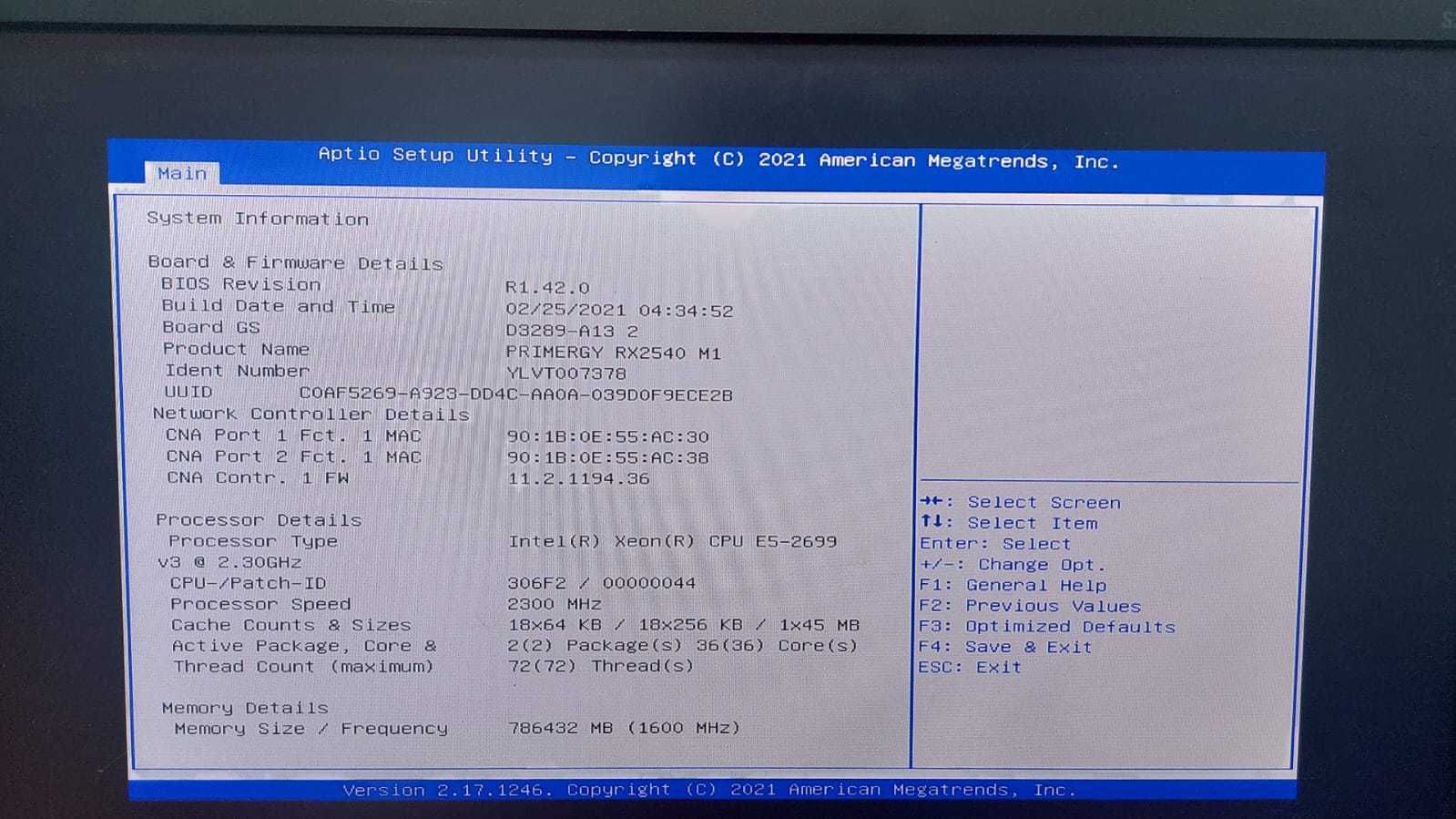 Fujitsu Primergy RX 2540 M1 2szt E5-2699 v3 768GB DDR4