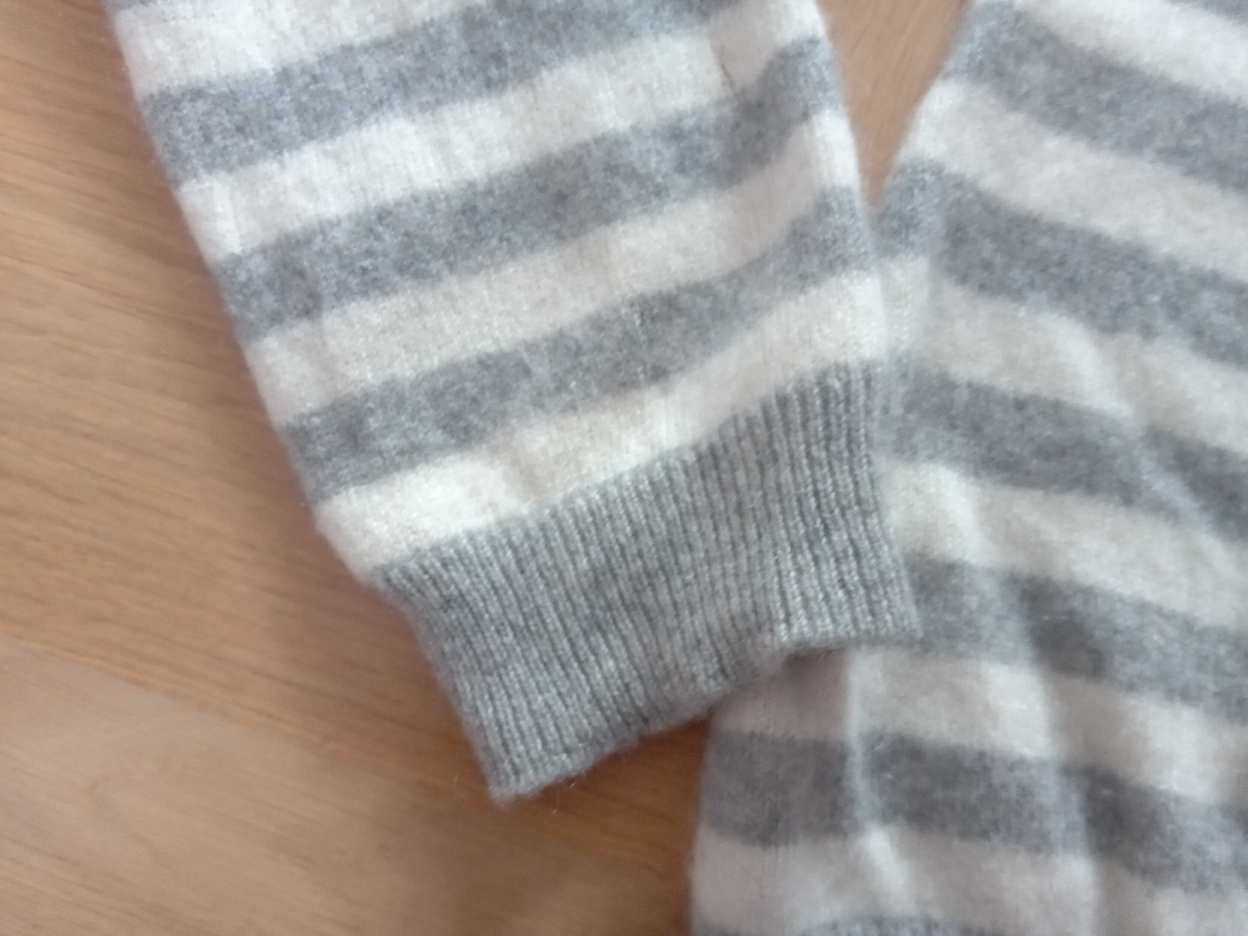 F&F paski sweter 100% kaszmir 36