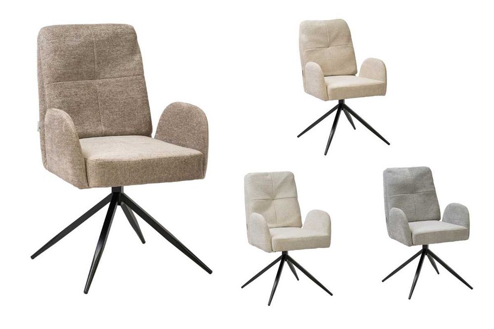 ALVARO beżowe_szare_Nowoczesne KRZESŁO OBROTOWE Tapicerowane do SALONU