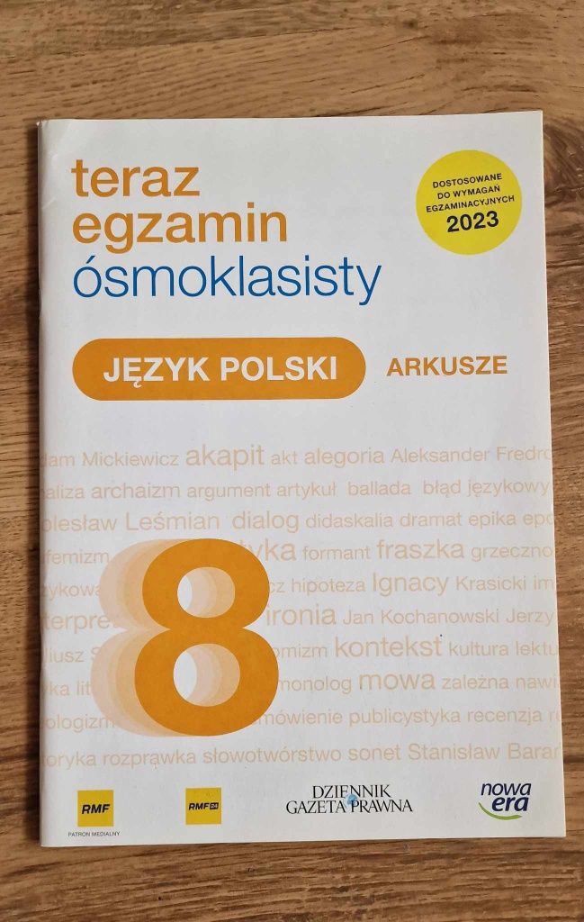 Arkusz egzaminacyjny  ósmoklasisty  jezyk polski