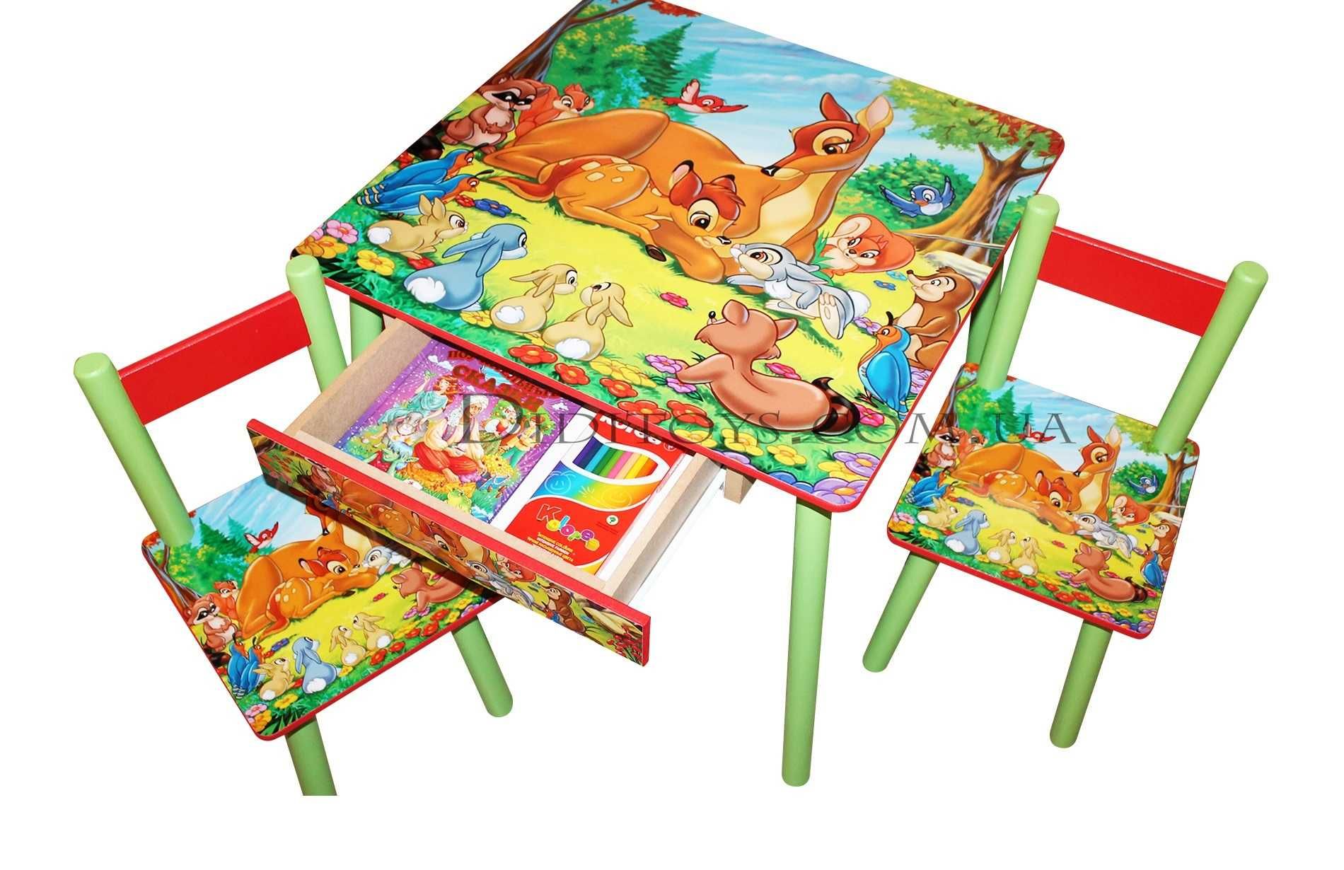 Дитячий стіл та  стільчики "Герої" Детский стол и стулья.