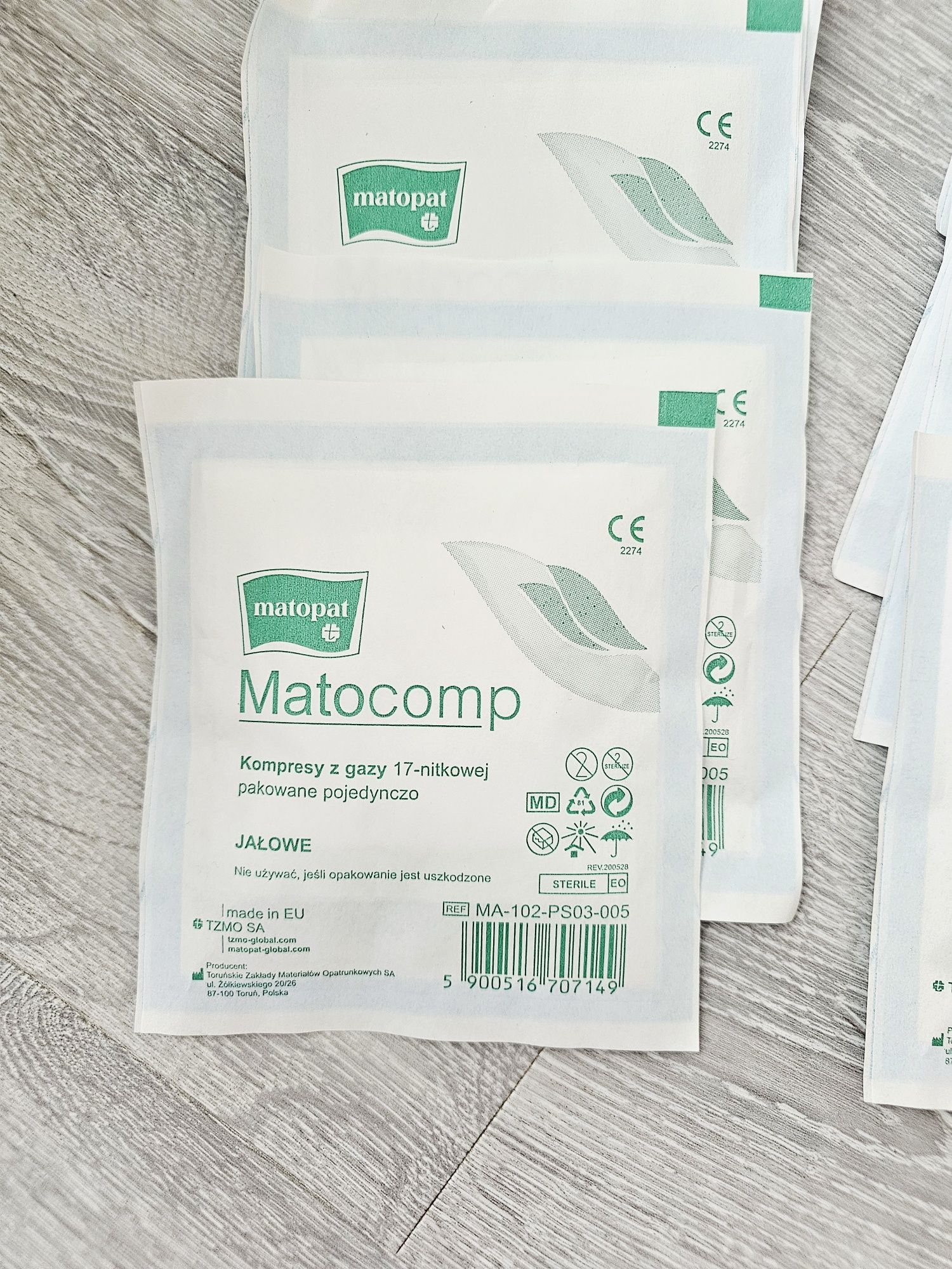 Matocomp kompresy z gazy jałowe 10 sztuk