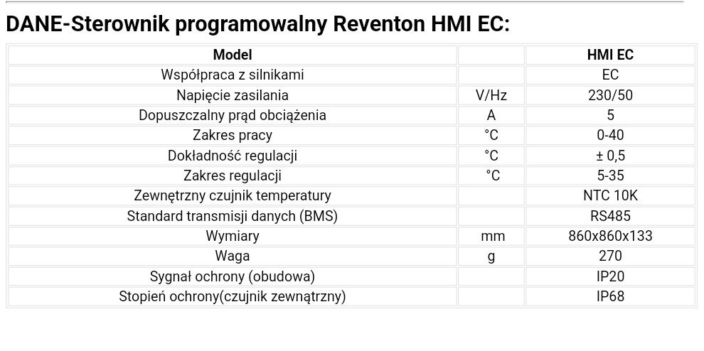 Sterownik programowalny Reventon HMI EC