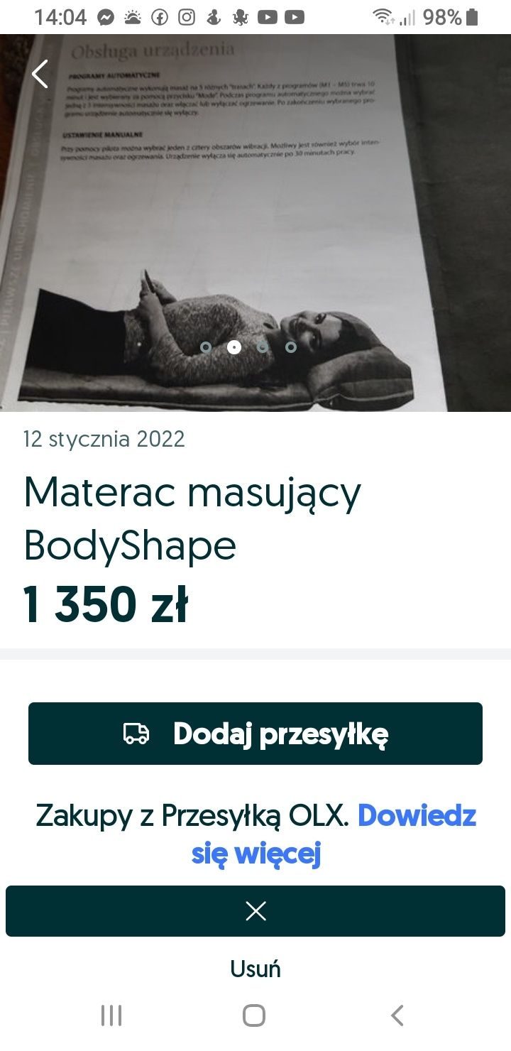 Materac masujący Body shape