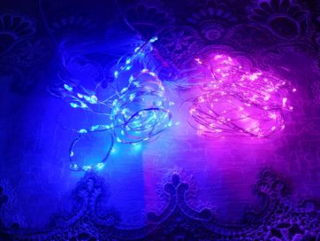 Kurtyna girlanda lampki LED 3x1M różowa lub niebieska