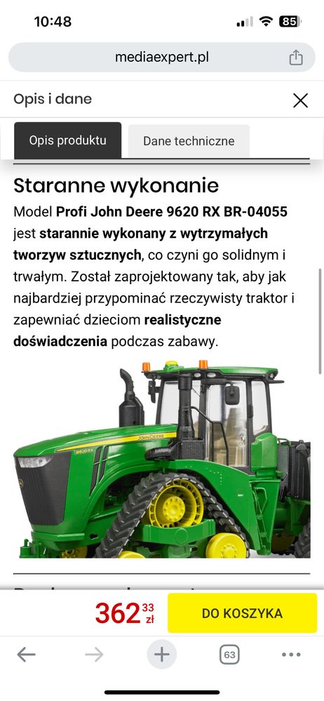 Ciągnik gąsienicowy John Deere 9620RX - Nowy, stan idelany