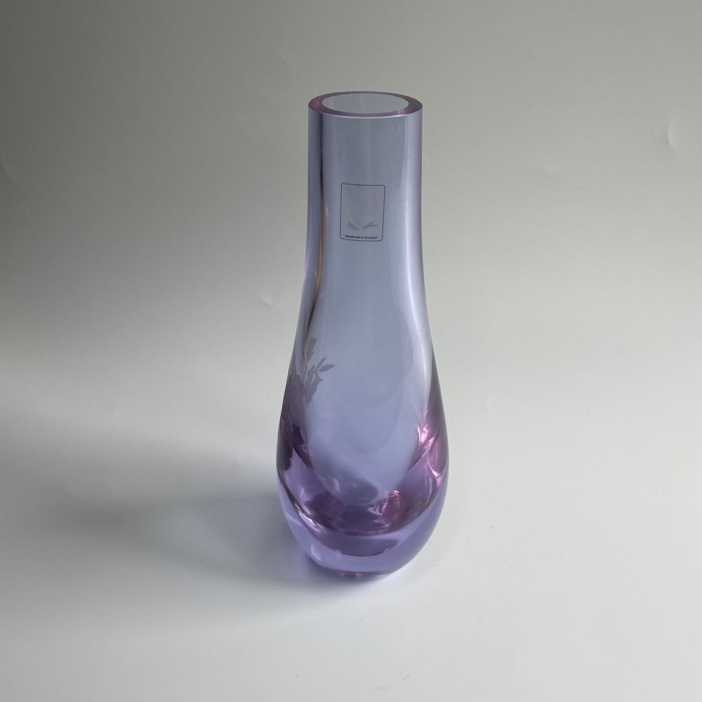 Angielski szklany wazon vintage szkocja Caithness różowy fioletowy