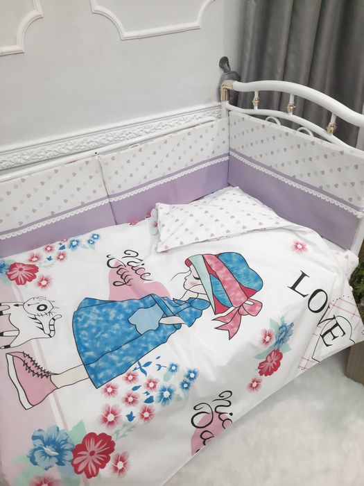 Бортики в ліжечко. Дитяча постіль. Кокон для немовля.