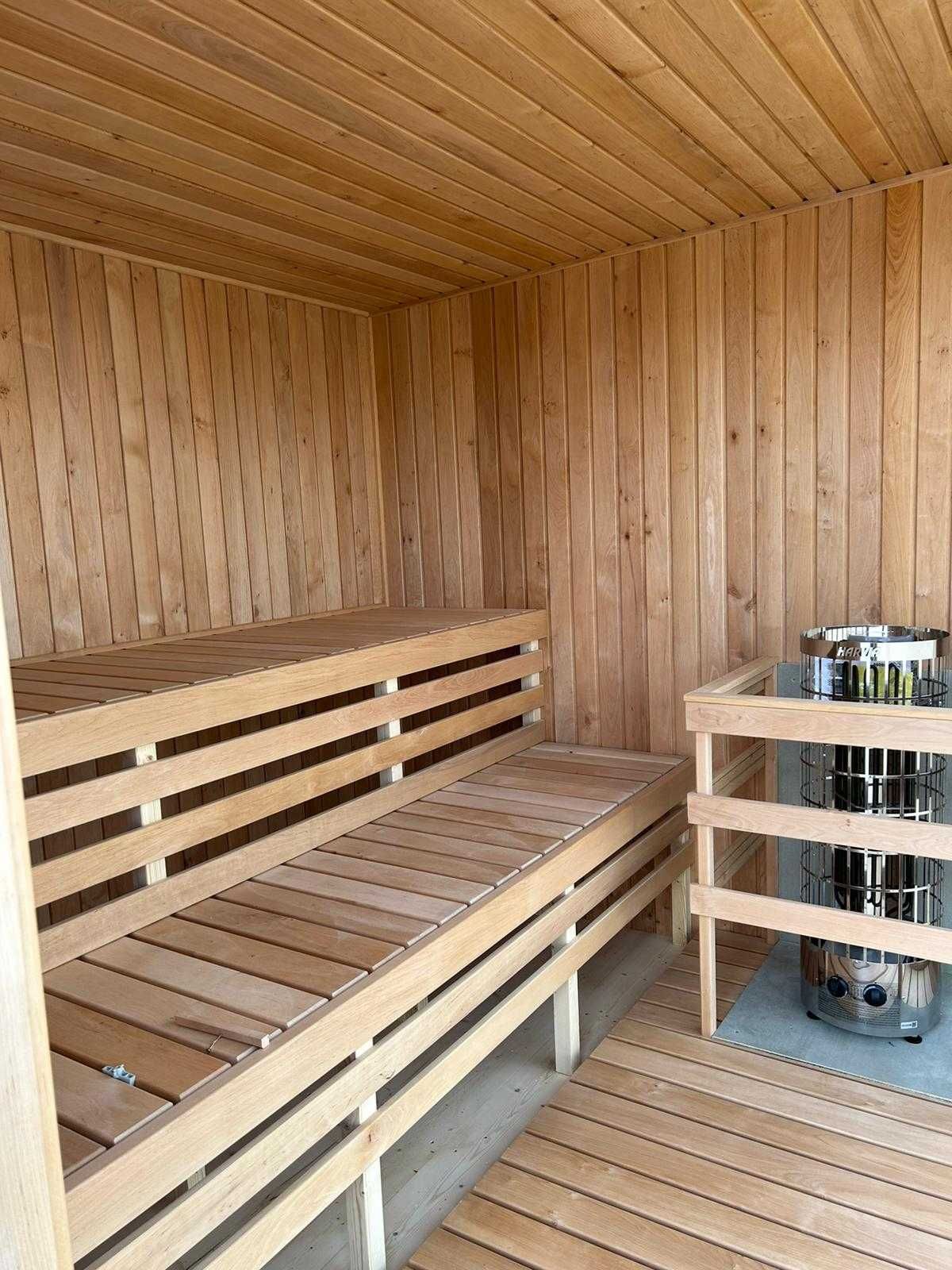 Sauna Ogrodowa KUBO Wyposażona Modern Sauna do Ogrodu