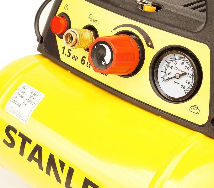 Stanley Kompresor Sprężarka 6l 8 Bar + Zestaw 6el.