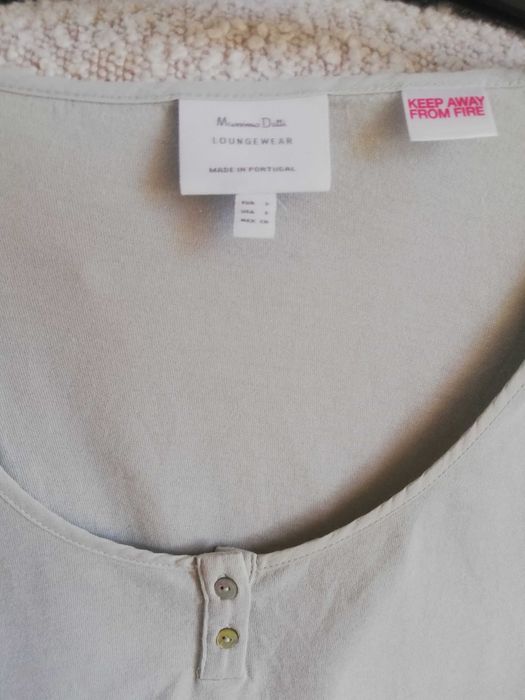 Massimo Dutti Piżama damska Loungewear 36S szałwiowa 100% Bawełna
