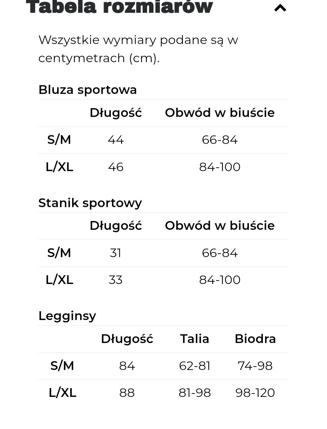 3-częściowy zestaw sportowy rozmiar S