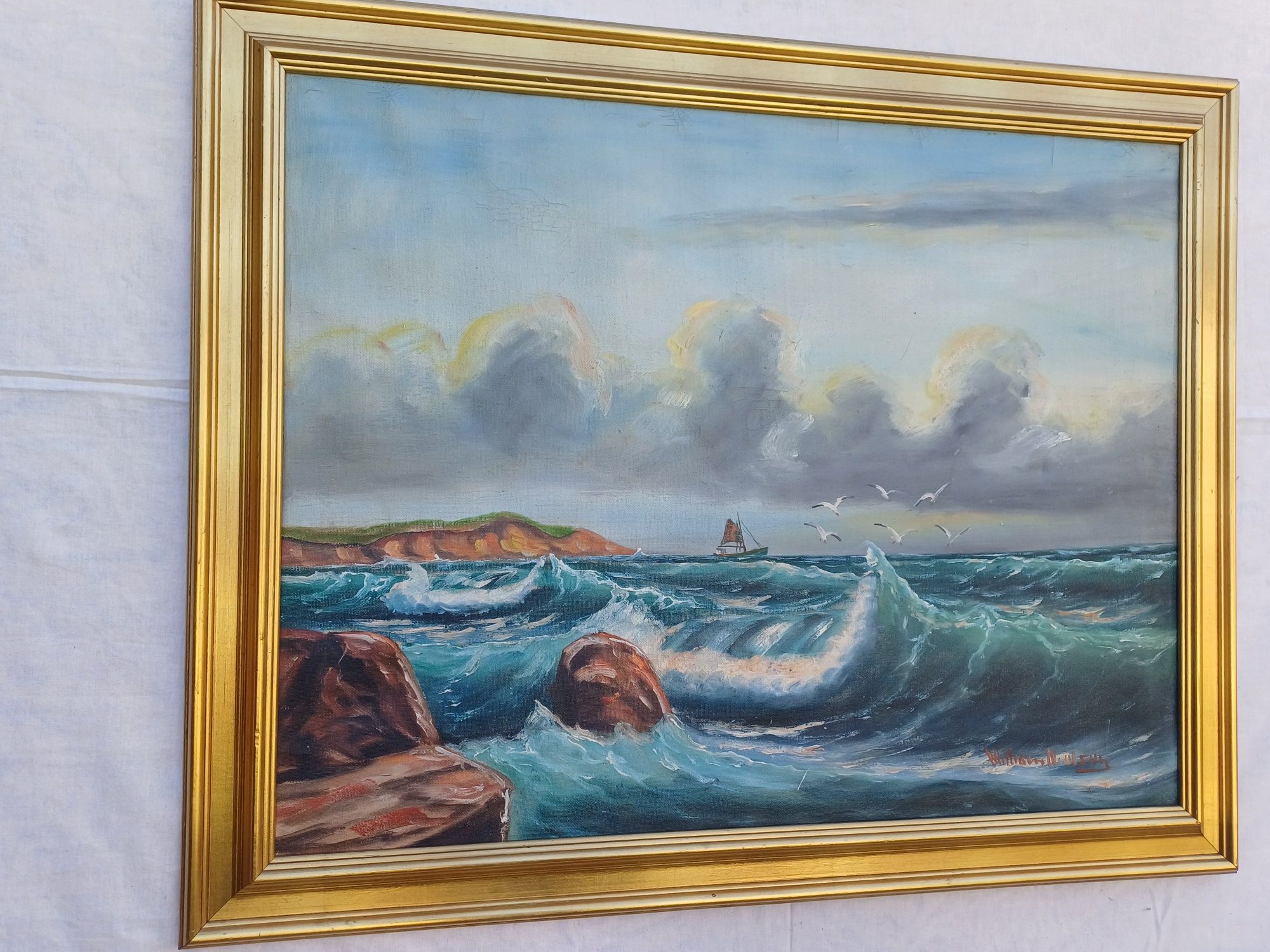 Stary obraz na płótnie William Nielsen
