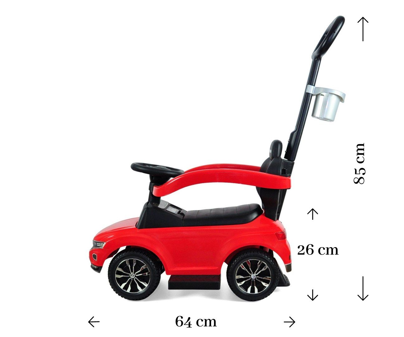 Jeździk auto Autko dla dzieci pchacz   z rączką VOLKSWAGEN T-ROC Red